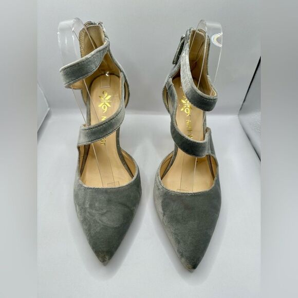 Nine West Florent Pointy Toe Gray Suede Leather heels size 7.5 - Picture 2 of 10